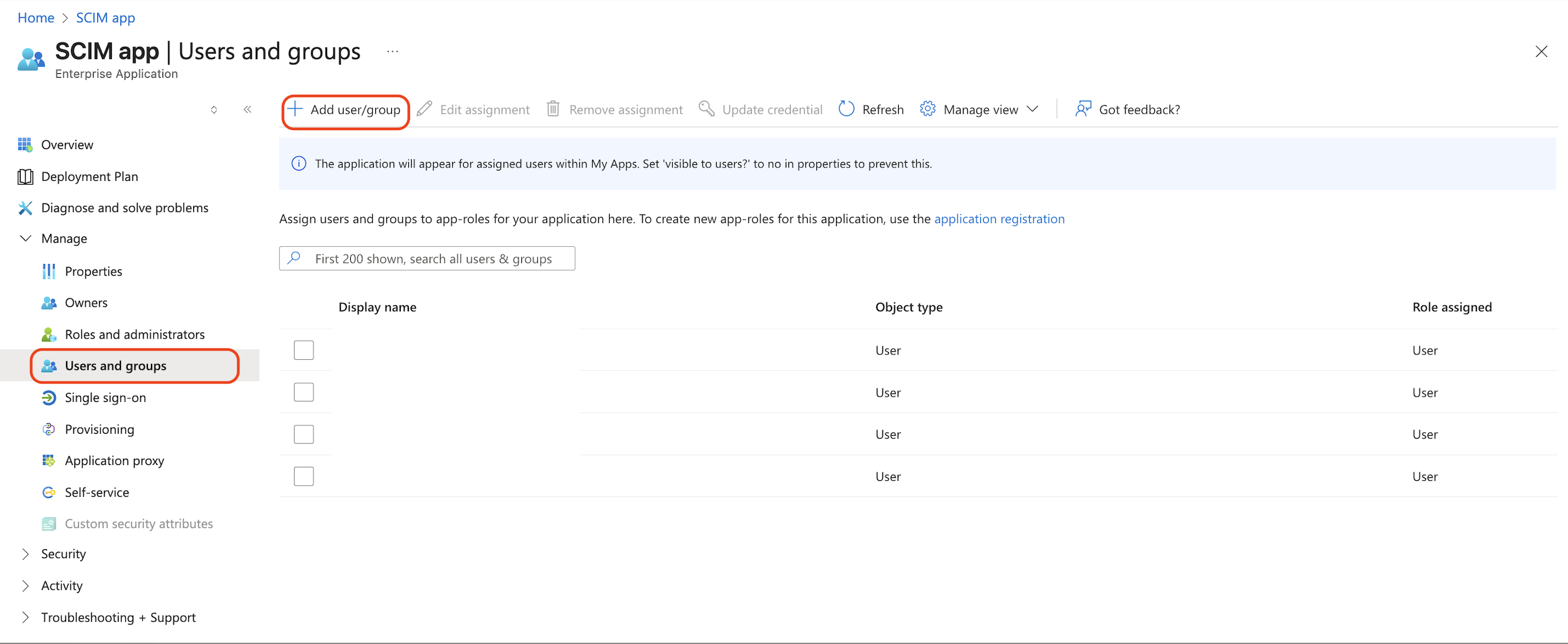 Add user/group. Add user/group.